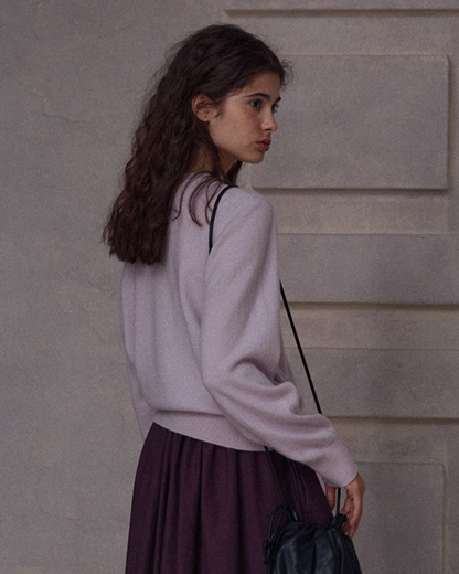 ラウンドネックソフトトーンニットカーディガン 10152