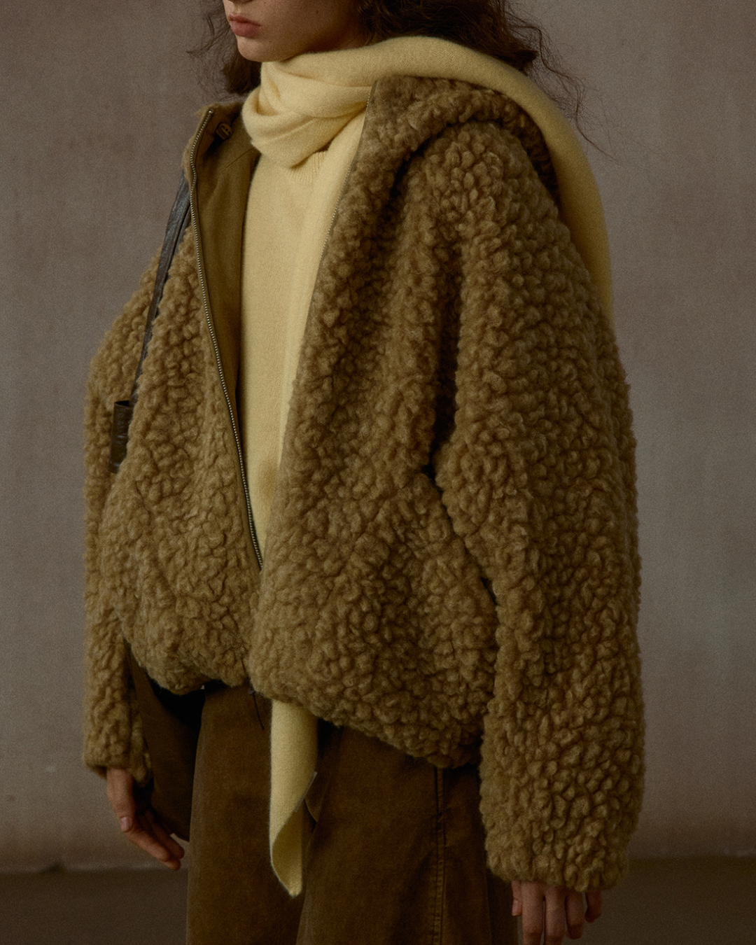 フーディーボアオーバージャケット 10326