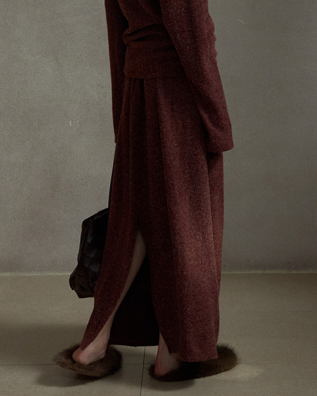 スリットロングニットスカート 10487