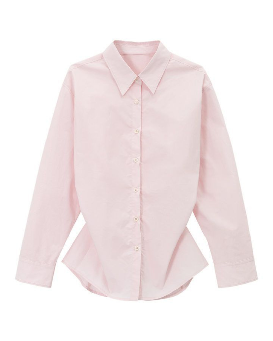 スタンダードカラーウエストスリムロングシャツ 10116