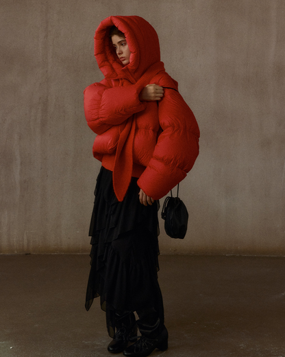 ショートフーディーダウンコート 10304