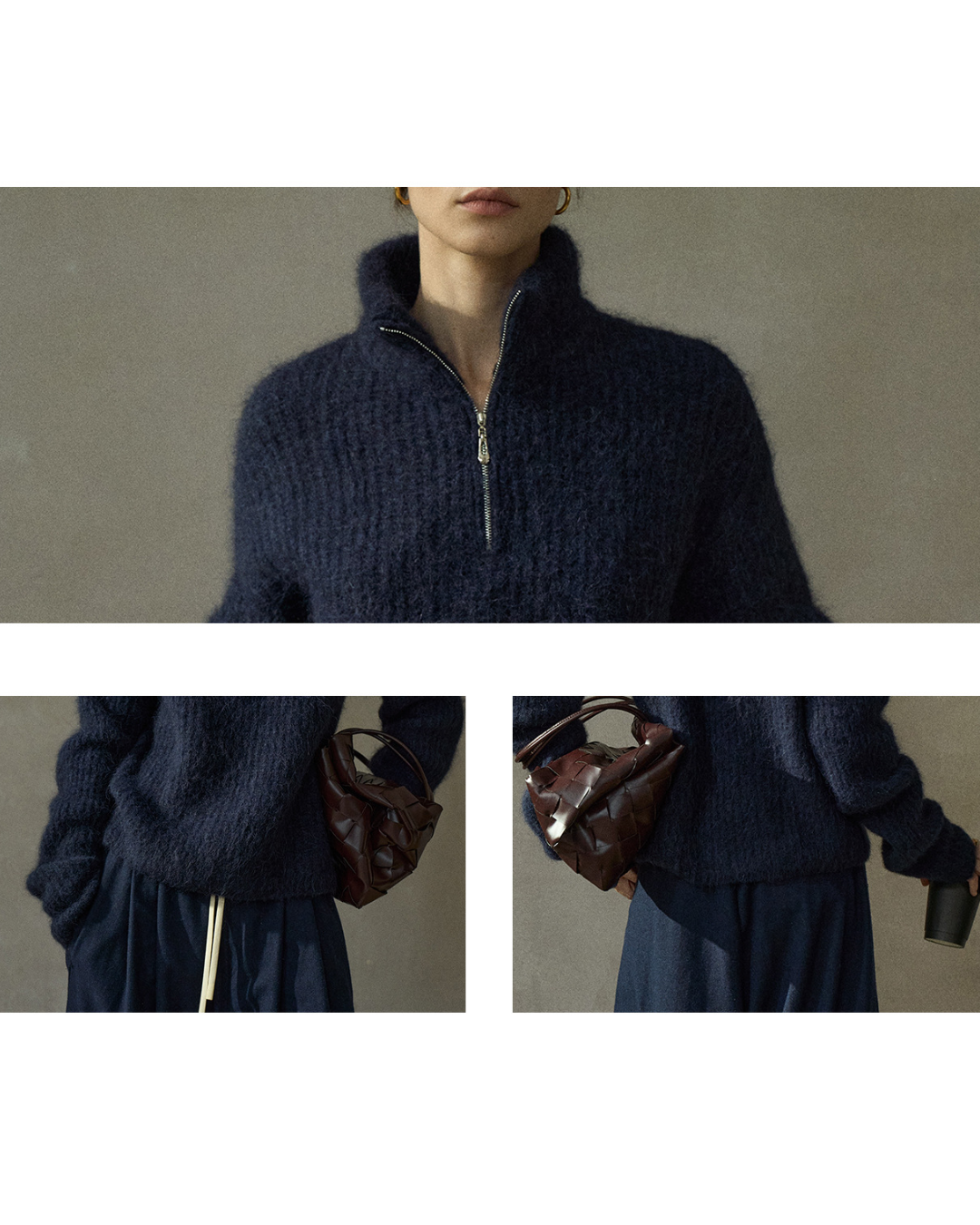 ハーフジッパーニットプルオーバー 10225