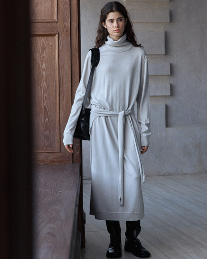 タートルネックニットロングワンピース 10154