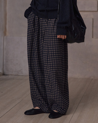 ウエストシャーリングチェック柄パンツ 10180