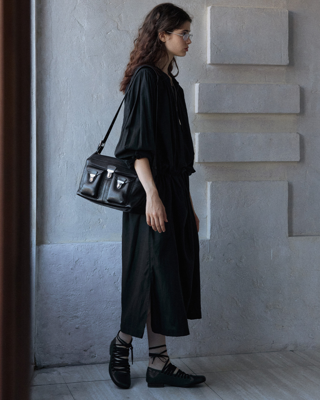 ドロストストラップショルダーワンピース 10166