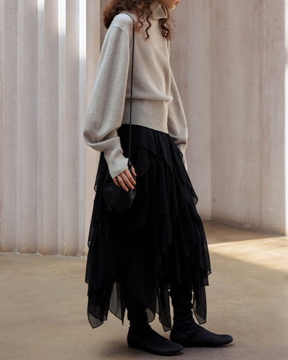 ハイカラーニットプルオーバー 10195