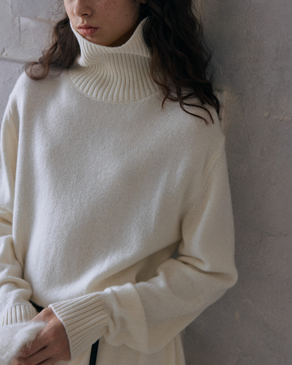 ハイカラーニットワンピース 10175