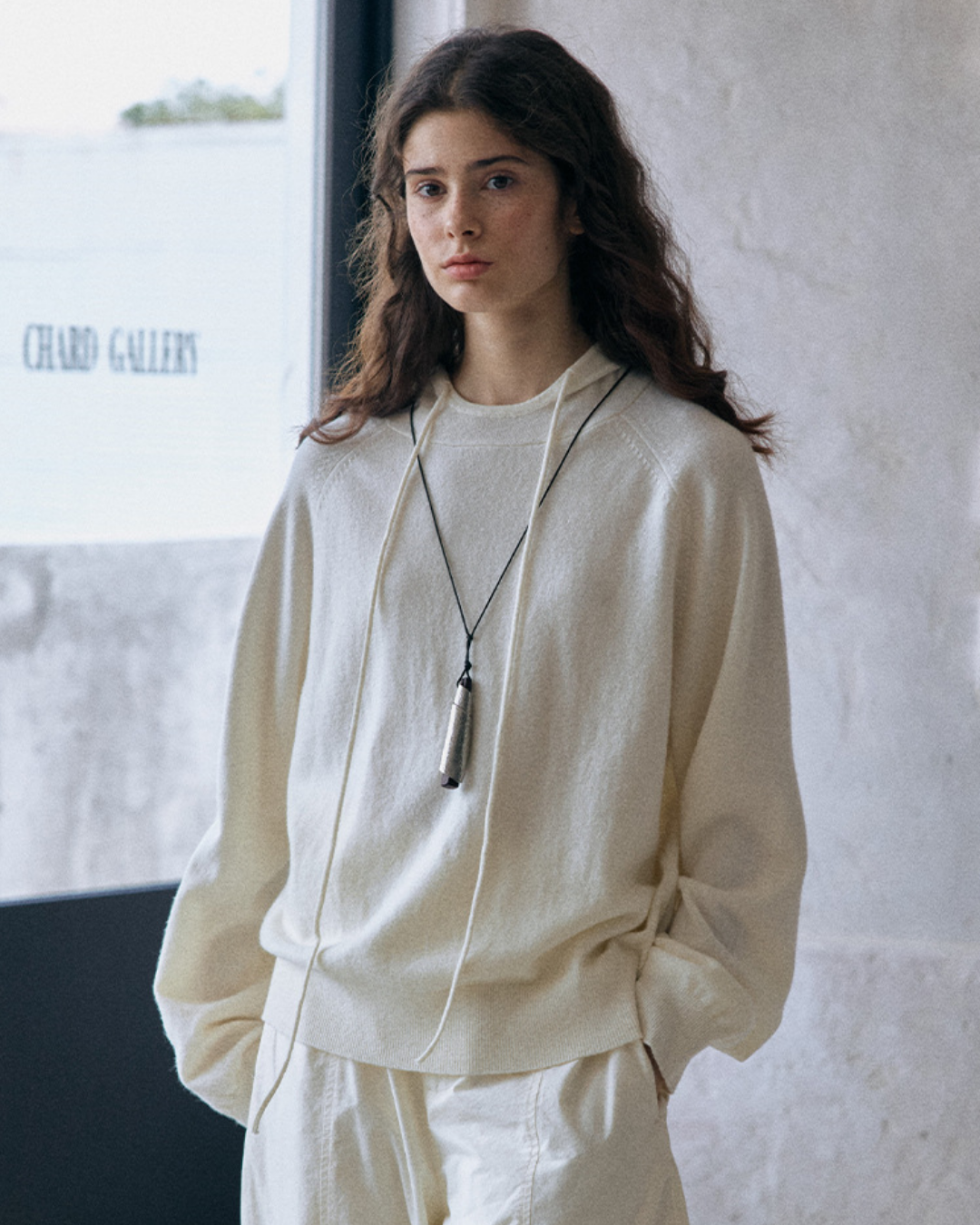 ラグランスリーブフーディーウォームトーンニットプルオーバー 10151