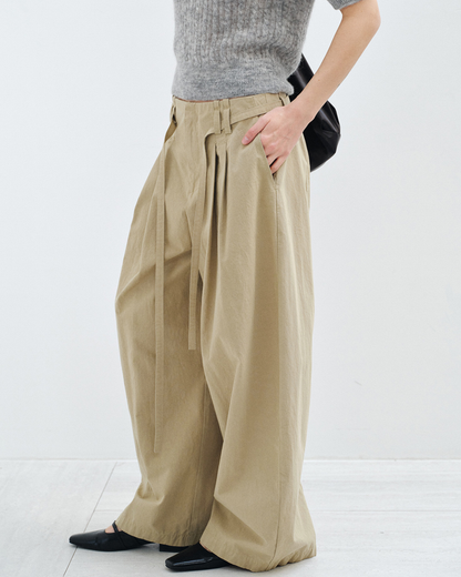 フィックスポイントタイウエストワイドパンツ 10583