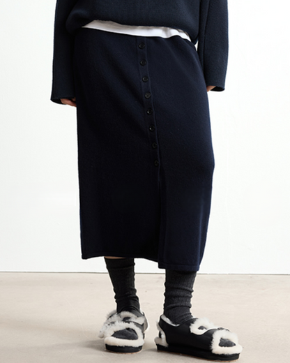 フロントスリットボタンデザインロングスカート 10329