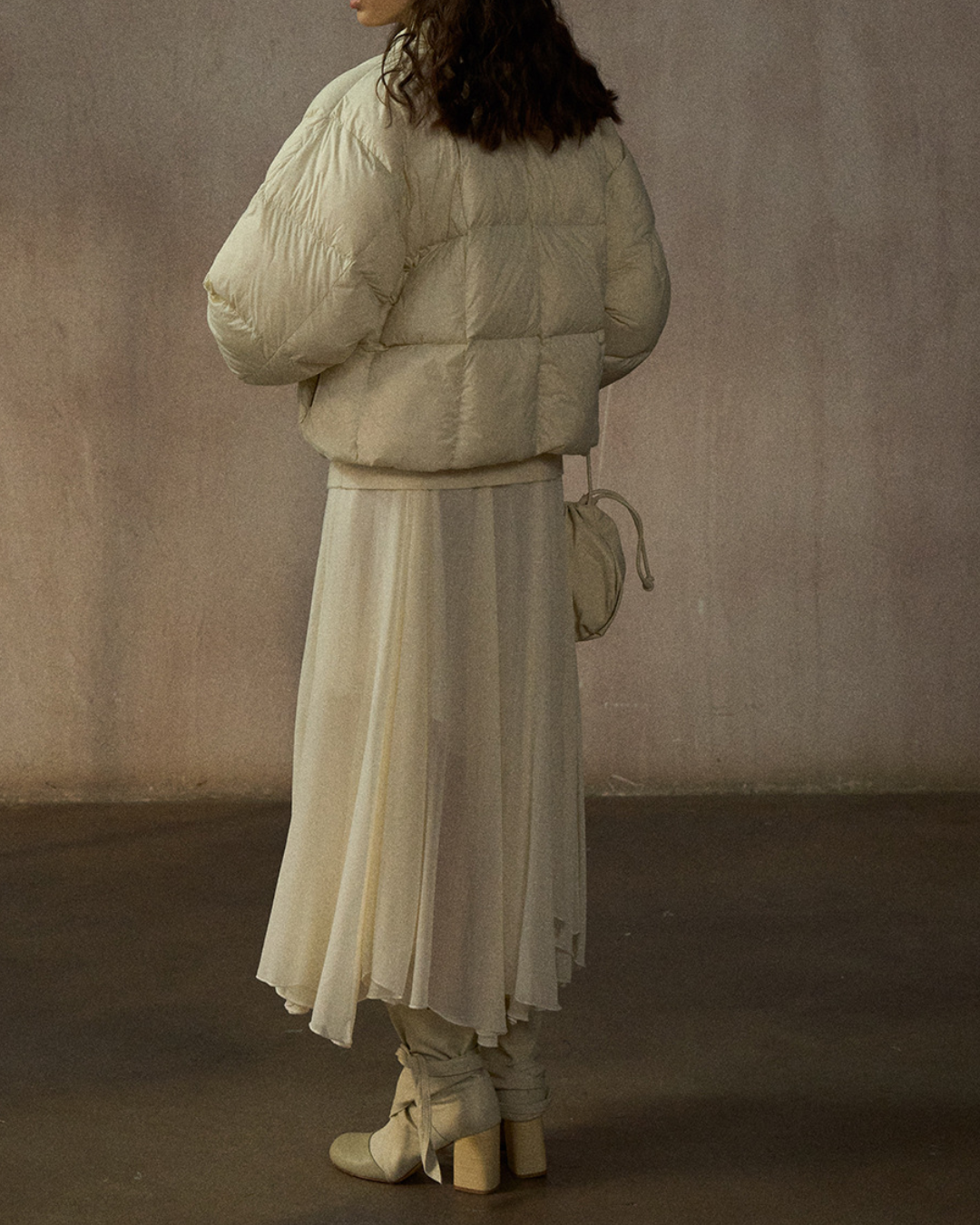 クルーネックドローコードショートコート 10268