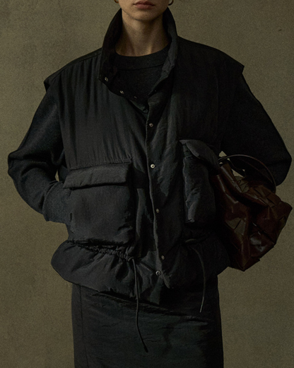 スタンドカラーキルティングベスト 10201