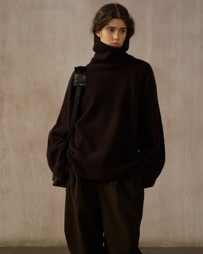 ハイカラーロングスリーブニットプルオーバー 10247