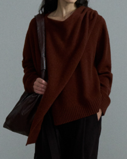 マフラーカラーニットプルオーバー 10190