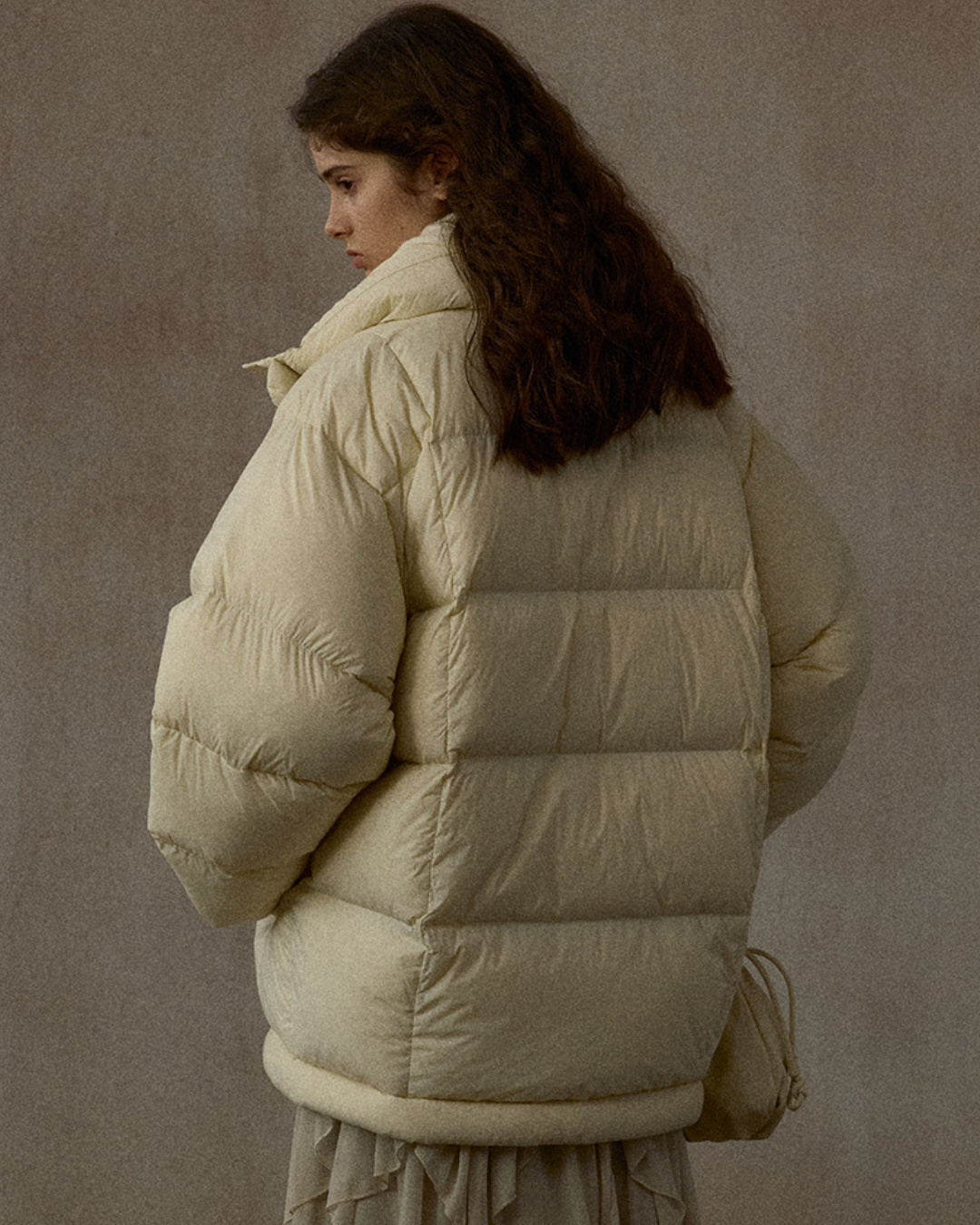 スタンドカラーシンプルミディコート 10306