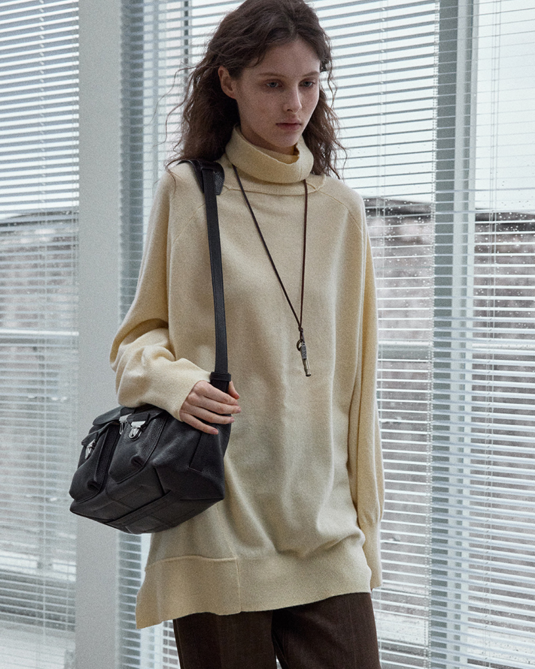 タートルネックロングニットプルオーバー 10149