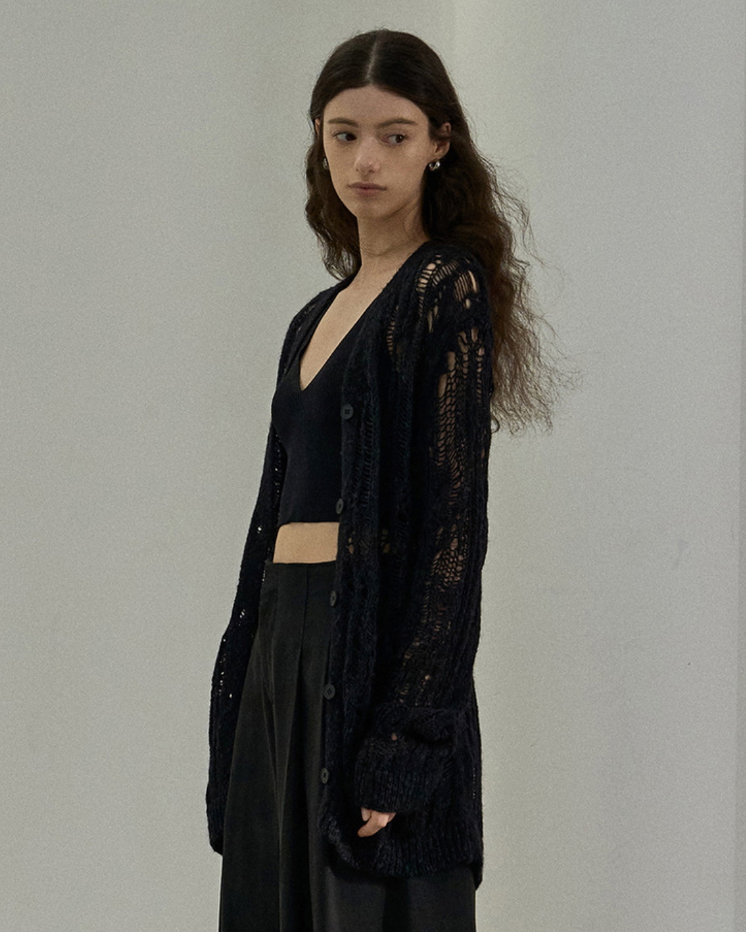 シャープラインメッシュカーディガン 10471