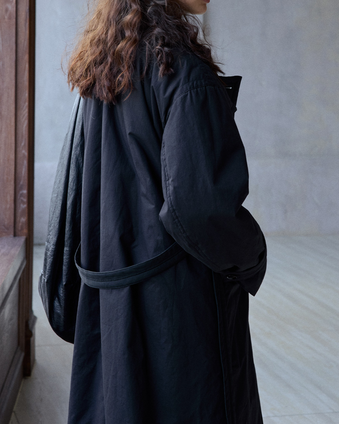 ダブルブレストキルティングロングコート 10233