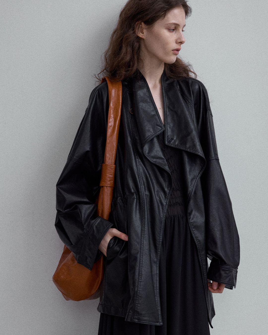 スタンドカラーダークフォルムジャケット 10338