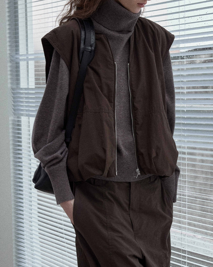 レイヤードジッパーベスト 10181