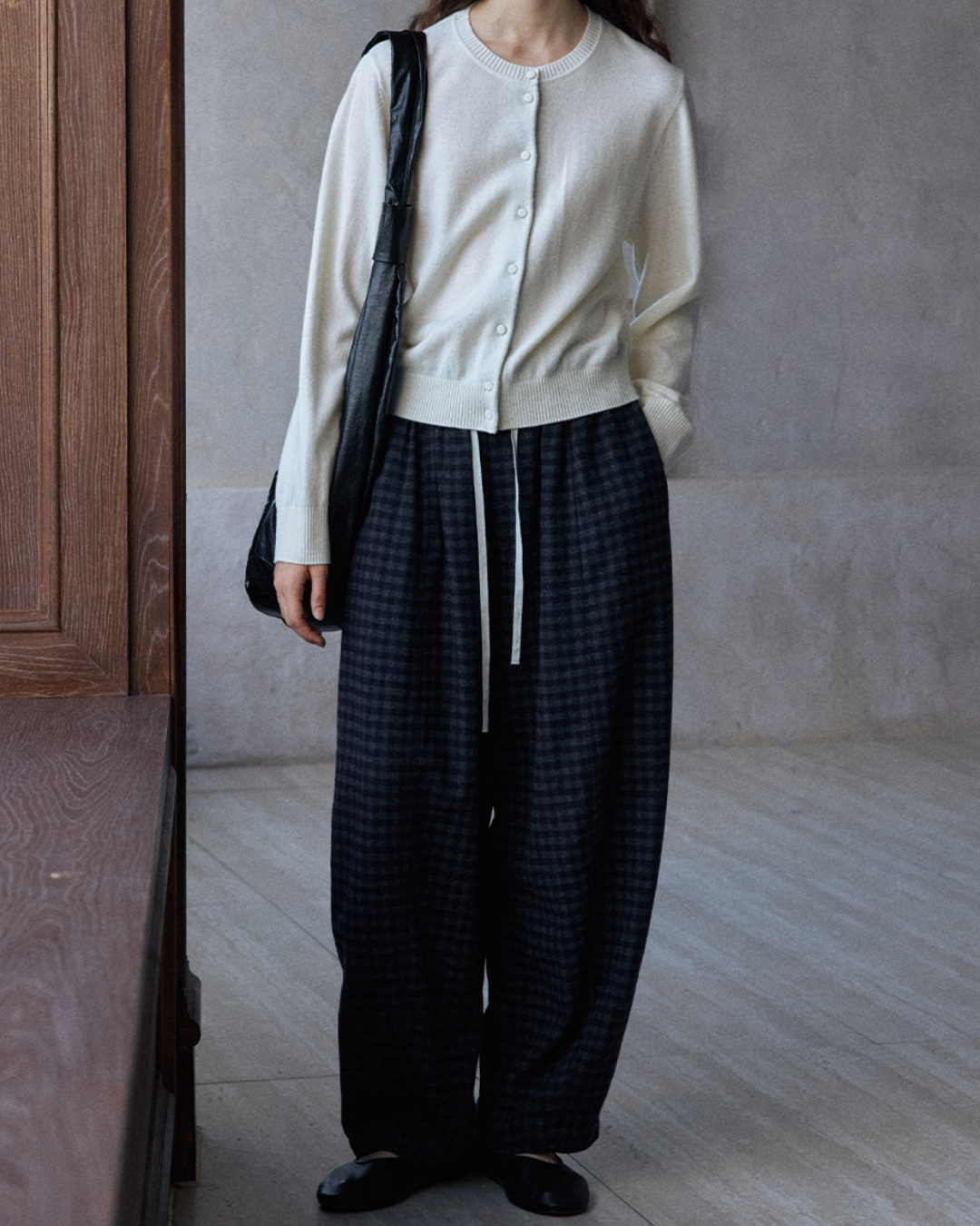 ウエストシャーリングチェック柄パンツ 10180
