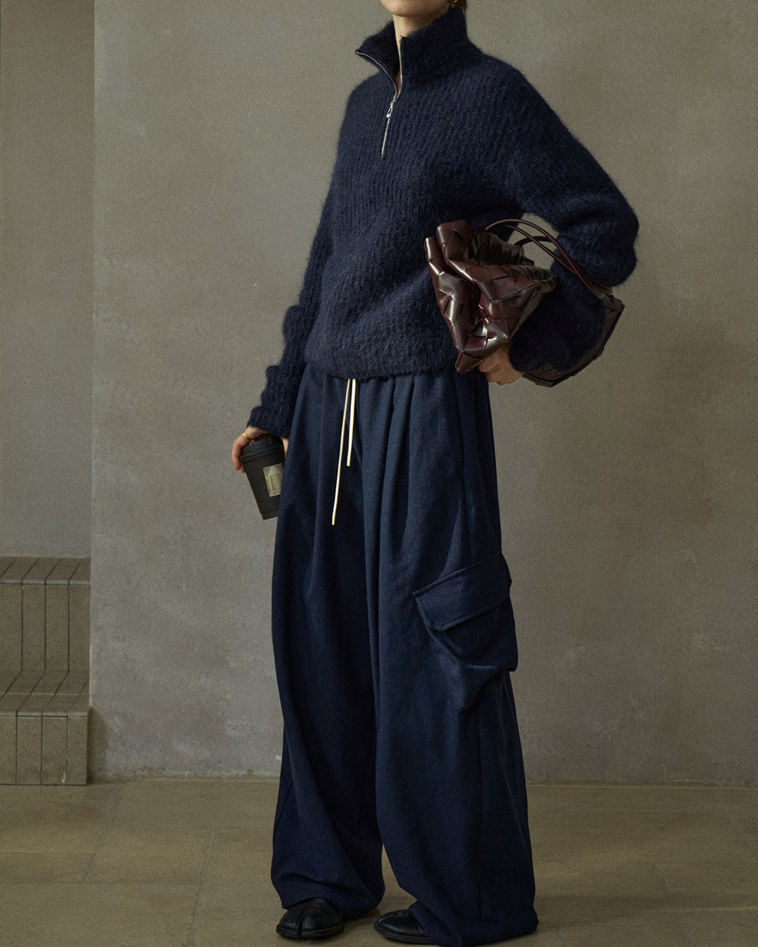 ハーフジッパーニットプルオーバー 10225