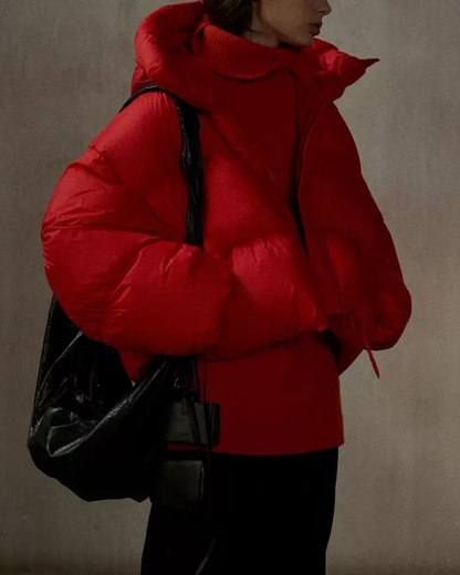 フーディーショートソフトダウンコート 10235