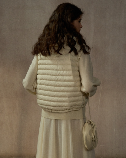 スタンドカラードローコードショートベスト 10250