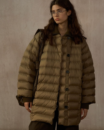 キルティングダウンミディコート 10252