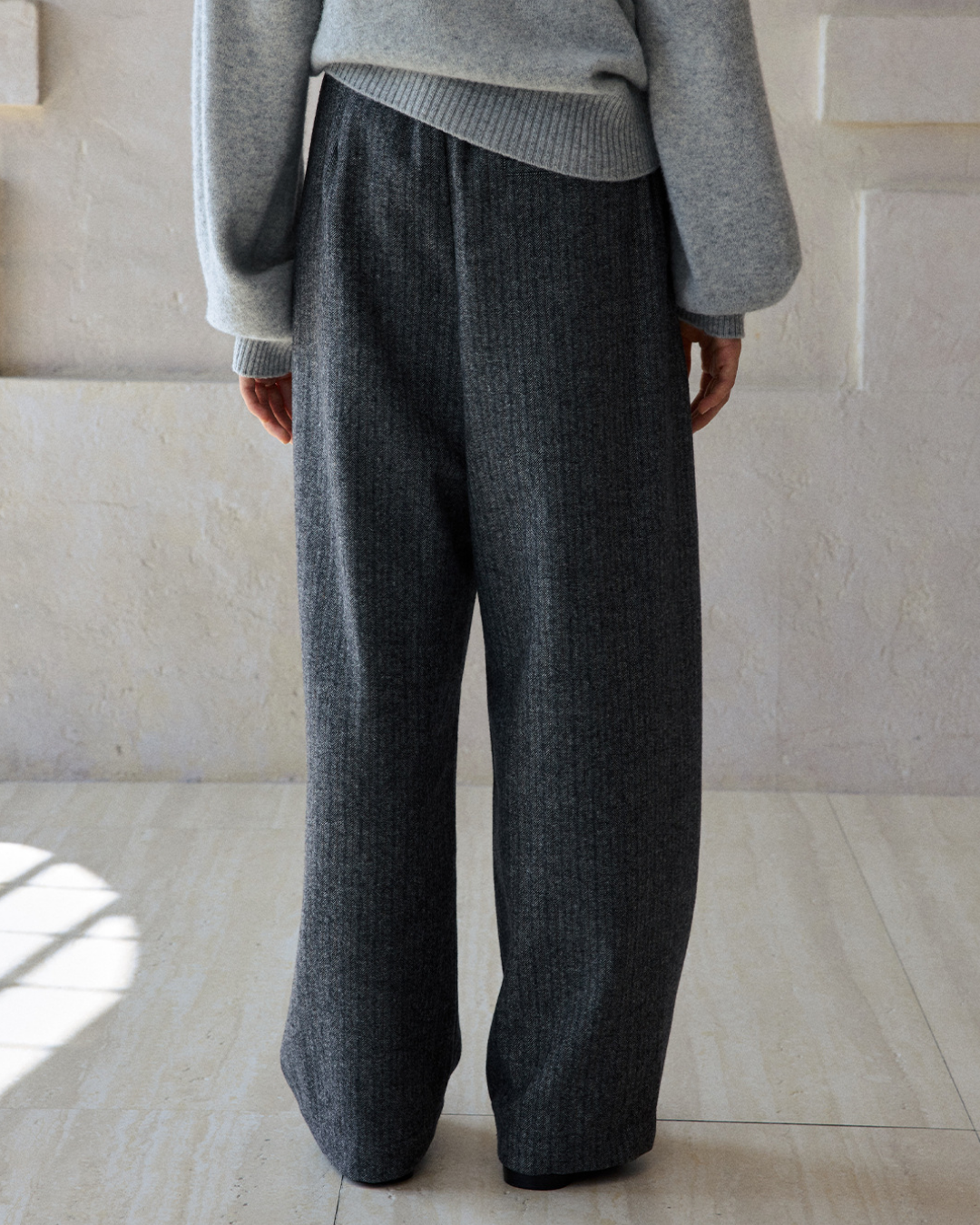 ヘリンボーンストレートカジュアルパンツ 10187