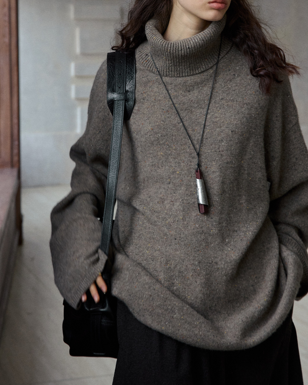 ハイカラー ルーズニットプルオーバー 10238