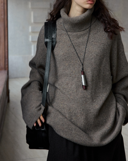 ハイカラー ルーズニットプルオーバー 10238