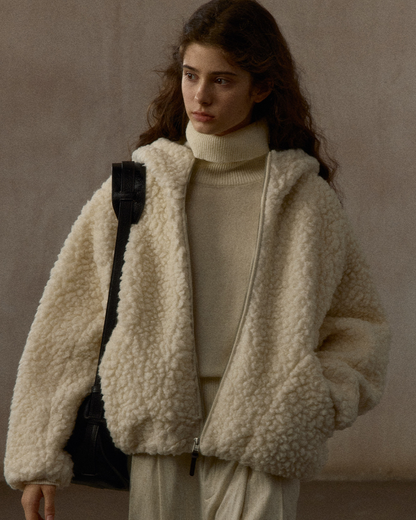 フーディーボアオーバージャケット 10326