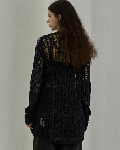 シャープラインメッシュカーディガン 10471