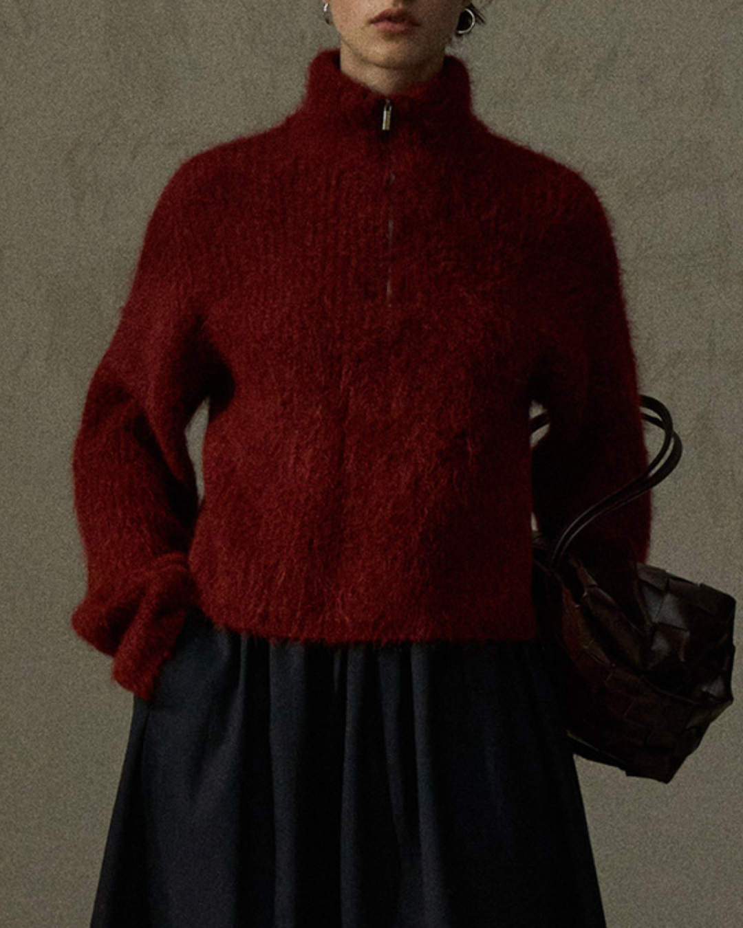 ハイカラーハーフジッププルオーバー 10266