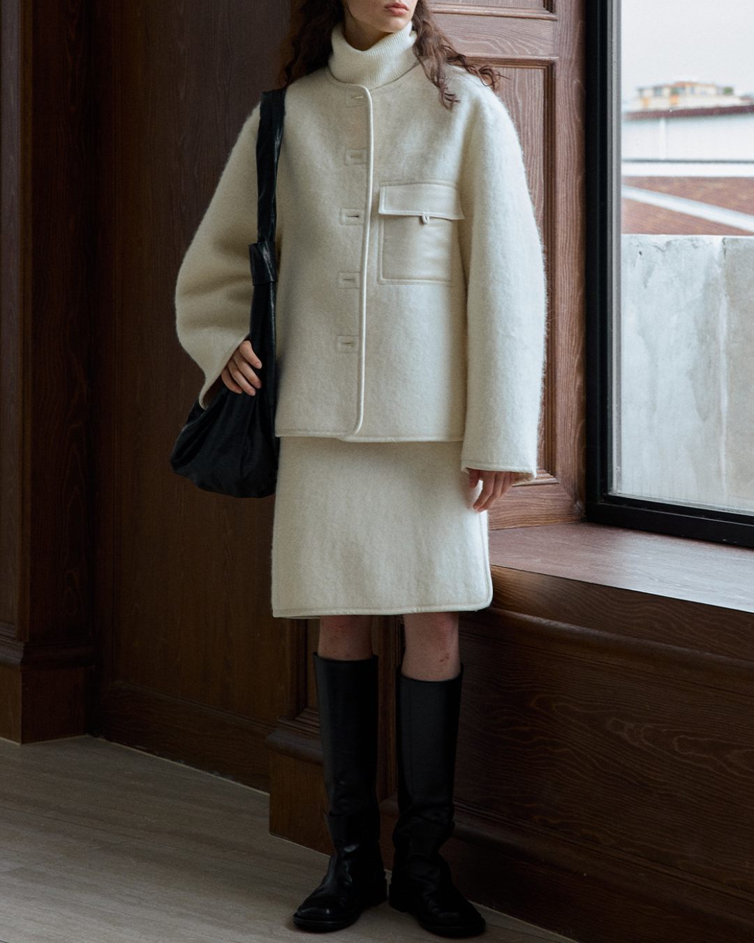 ハイカラーニットプルオーバー 10195