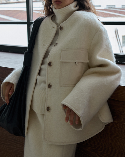 ノーカラーシングルブレストコート 10231