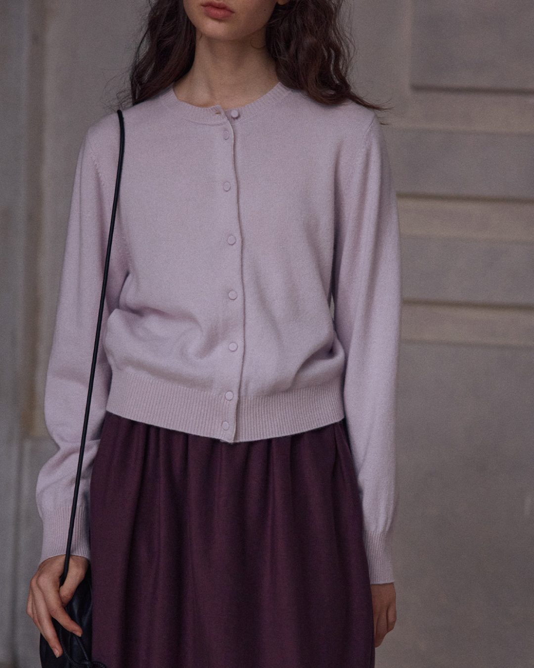 ラウンドネックソフトトーンニットカーディガン 10152