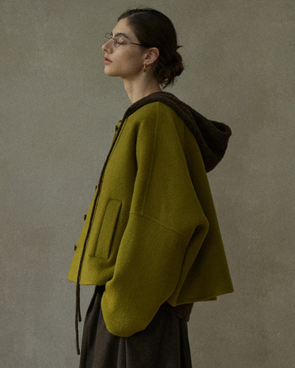 シェルネックマットショートコート 10428