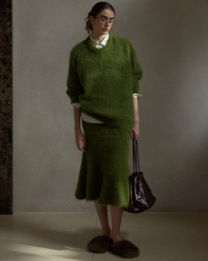 アシンメトリーフィッシュニットスカート 10402