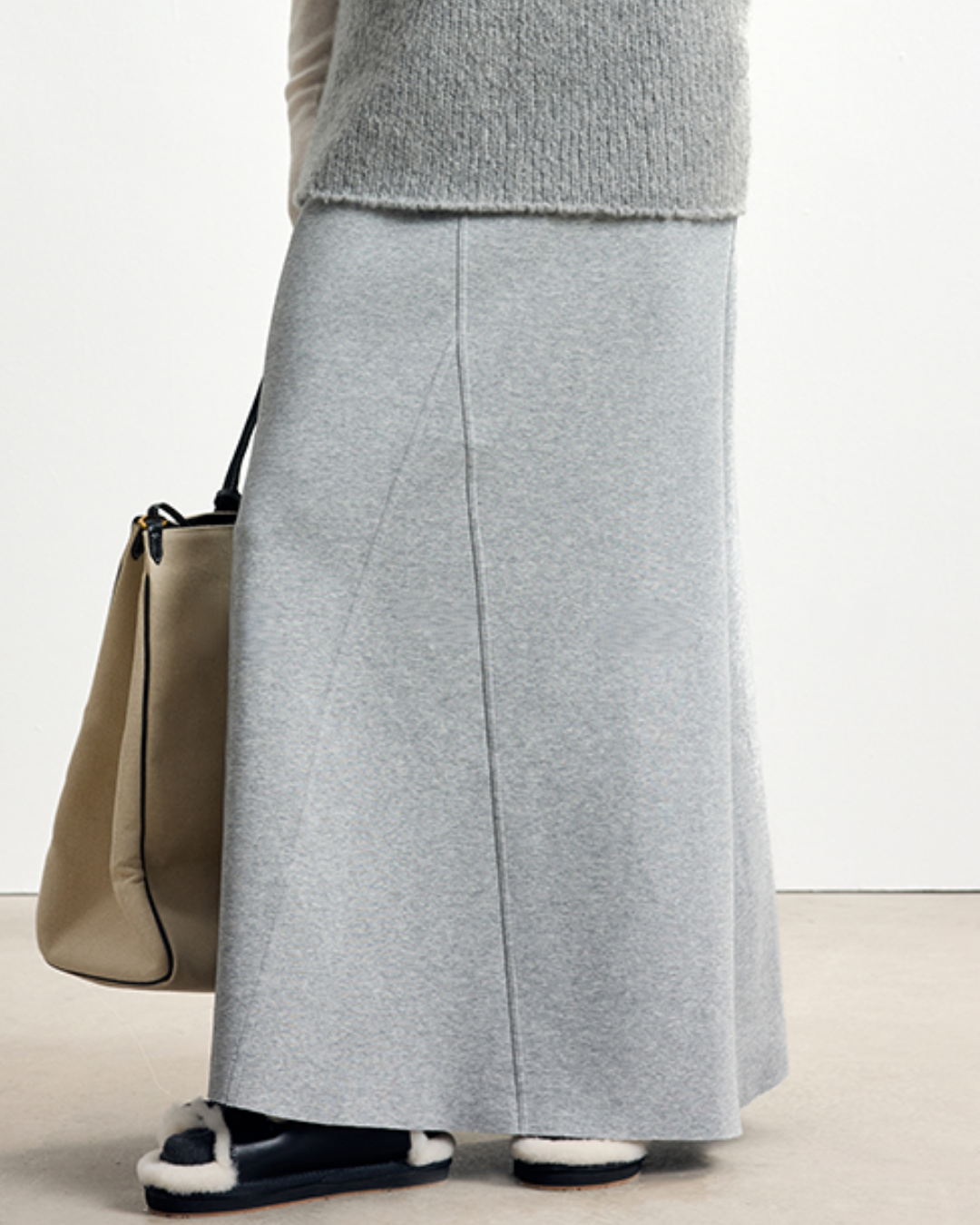 アシンメトリーデザインフレアロングスカート 10331