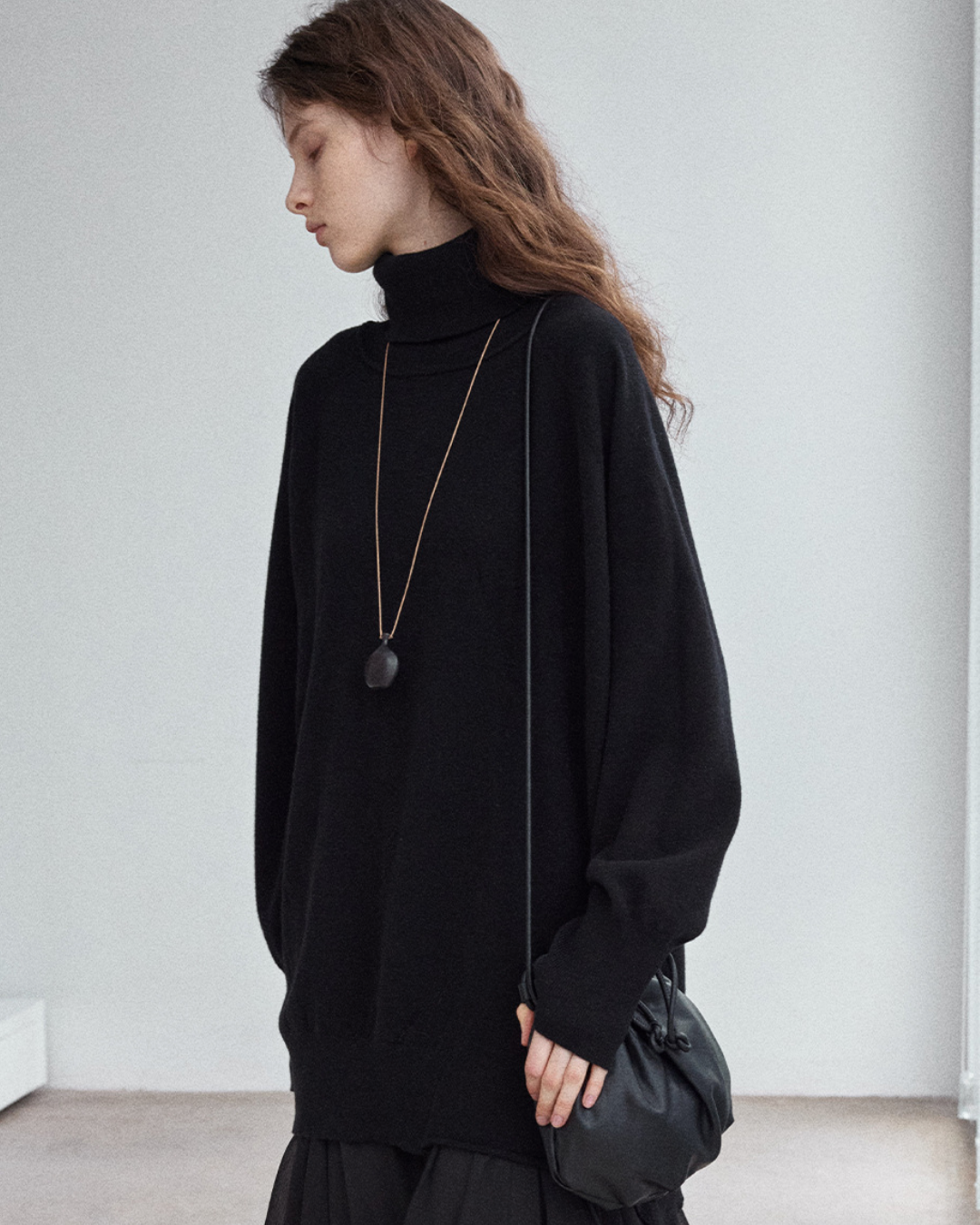 タートルネックロングニットプルオーバー 10149