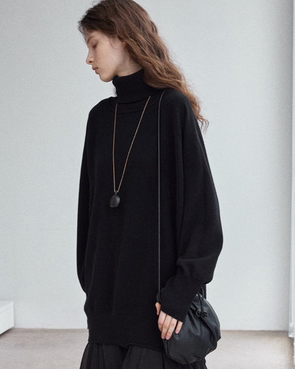 タートルネックロングニットプルオーバー 10149