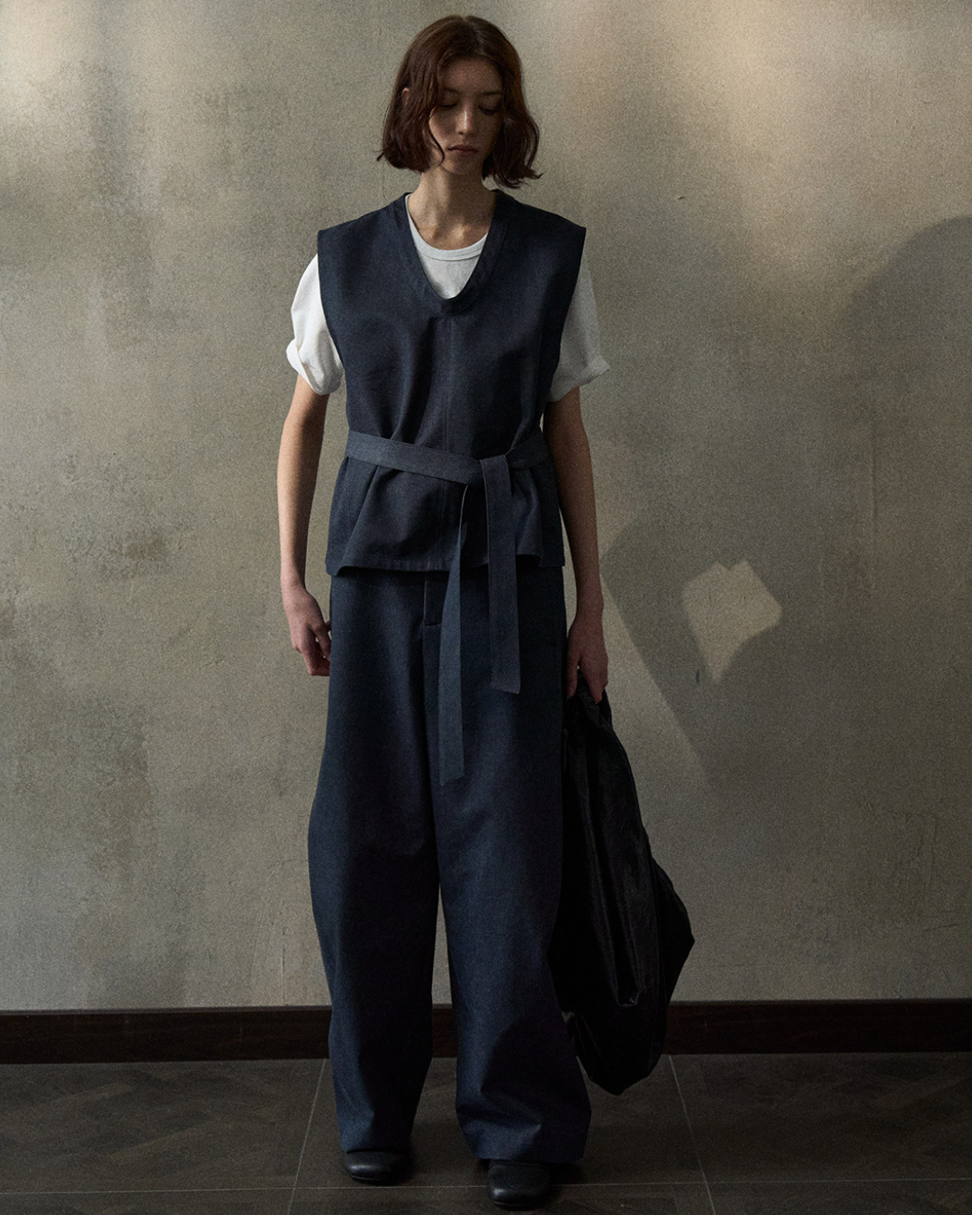 デニムライクストラップVネックベスト 10347