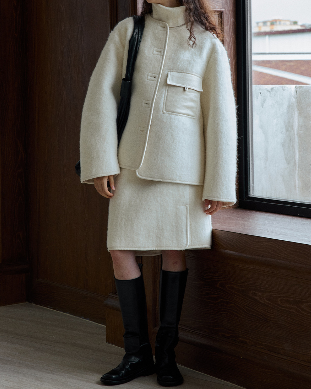 ハイウエストサイドスリットストレートスカート 10232