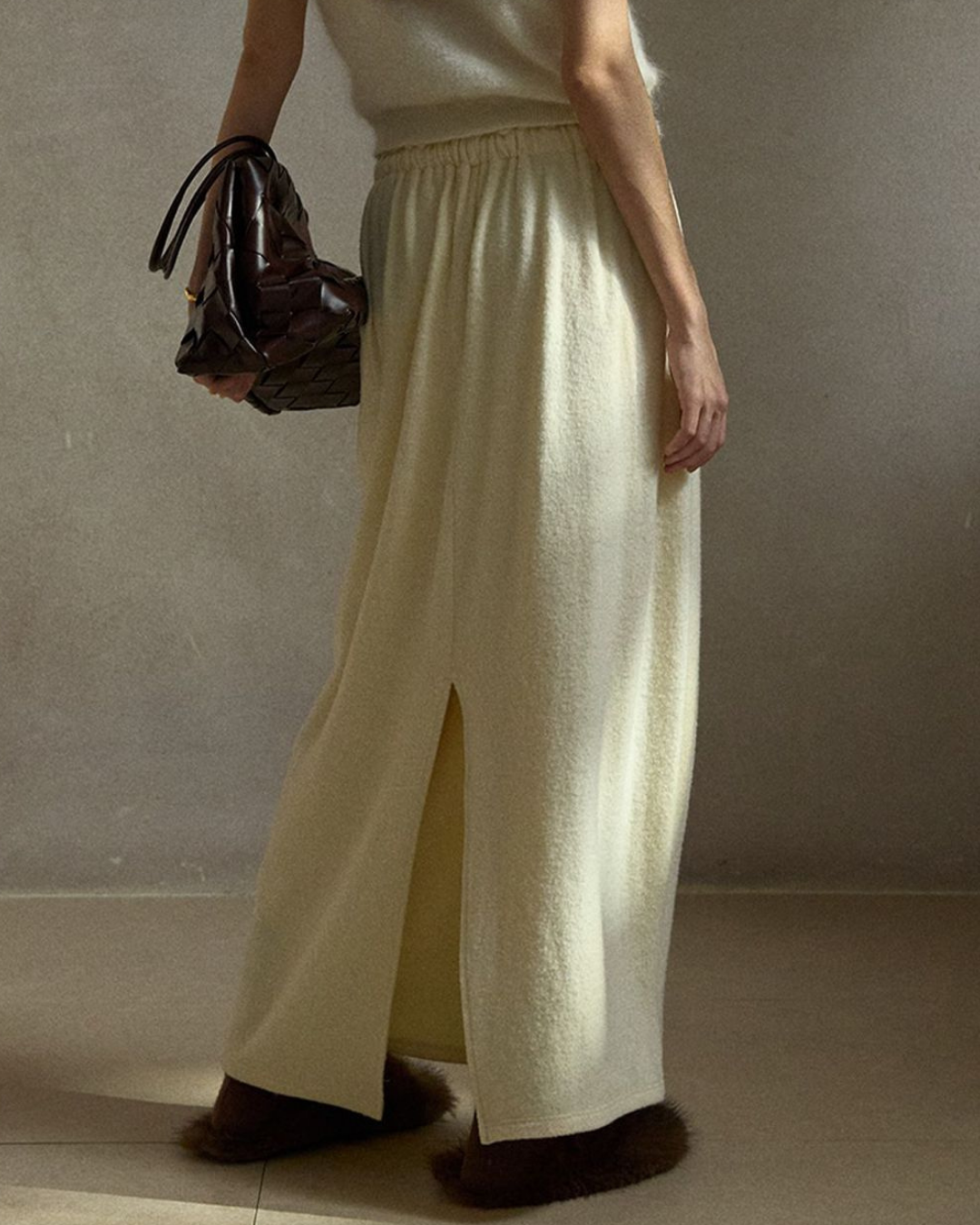 スリットロングニットスカート 10487