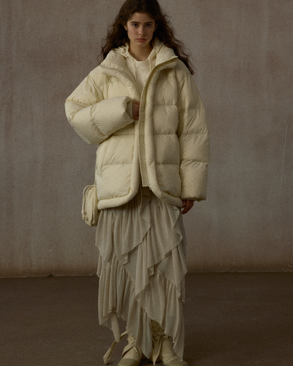 スタンドカラーシンプルミディコート 10306