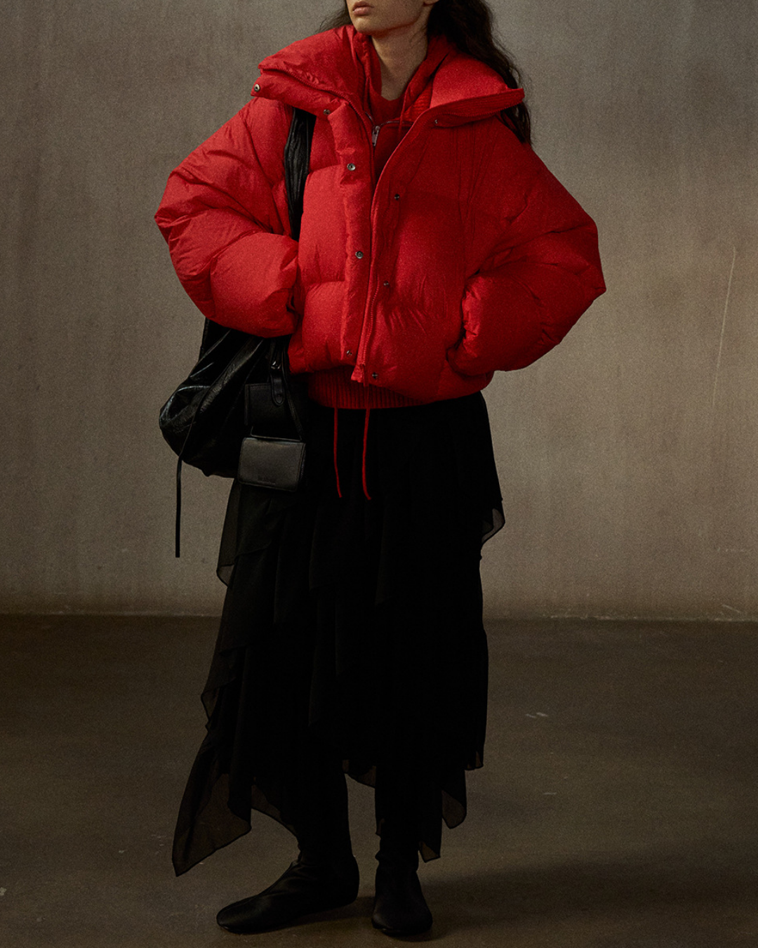 スタンドカラーショートダウンコート 10273