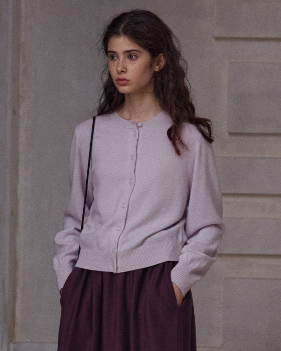 ラウンドネックソフトトーンニットカーディガン 10152