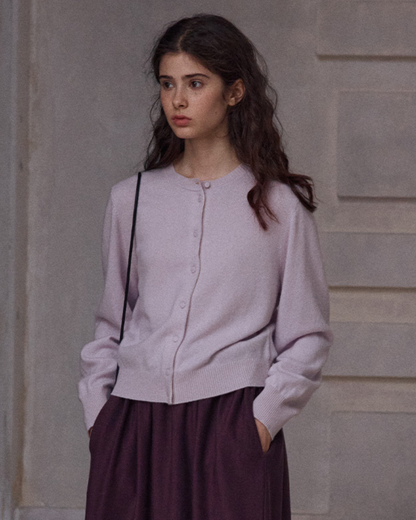 ラウンドネックソフトトーンニットカーディガン 10152